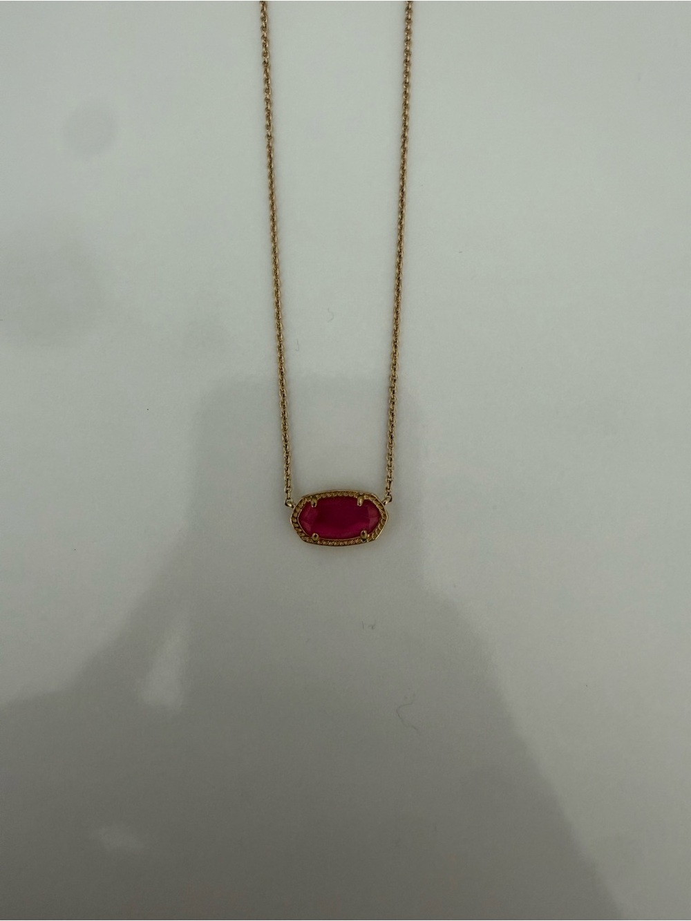Kendra Scott Gold Necklace with Hot Pink Stone